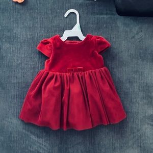 Nwot deep red velvet party dress 3-6m